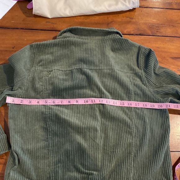 Sans Souci Olive Green Corduroy Jacket Size Large - Picture 8 of 9